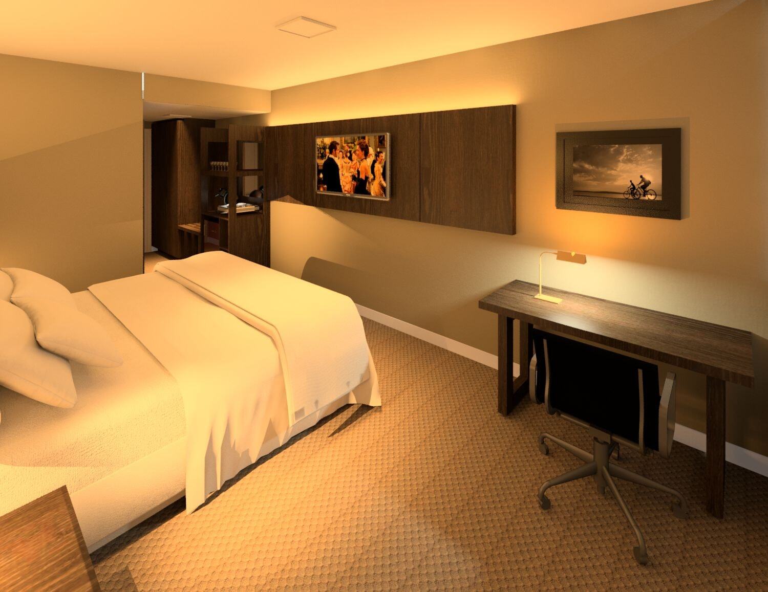 Transamerica Collection Goiânia Exteriör bild A bedroom designed with the help of a computer.